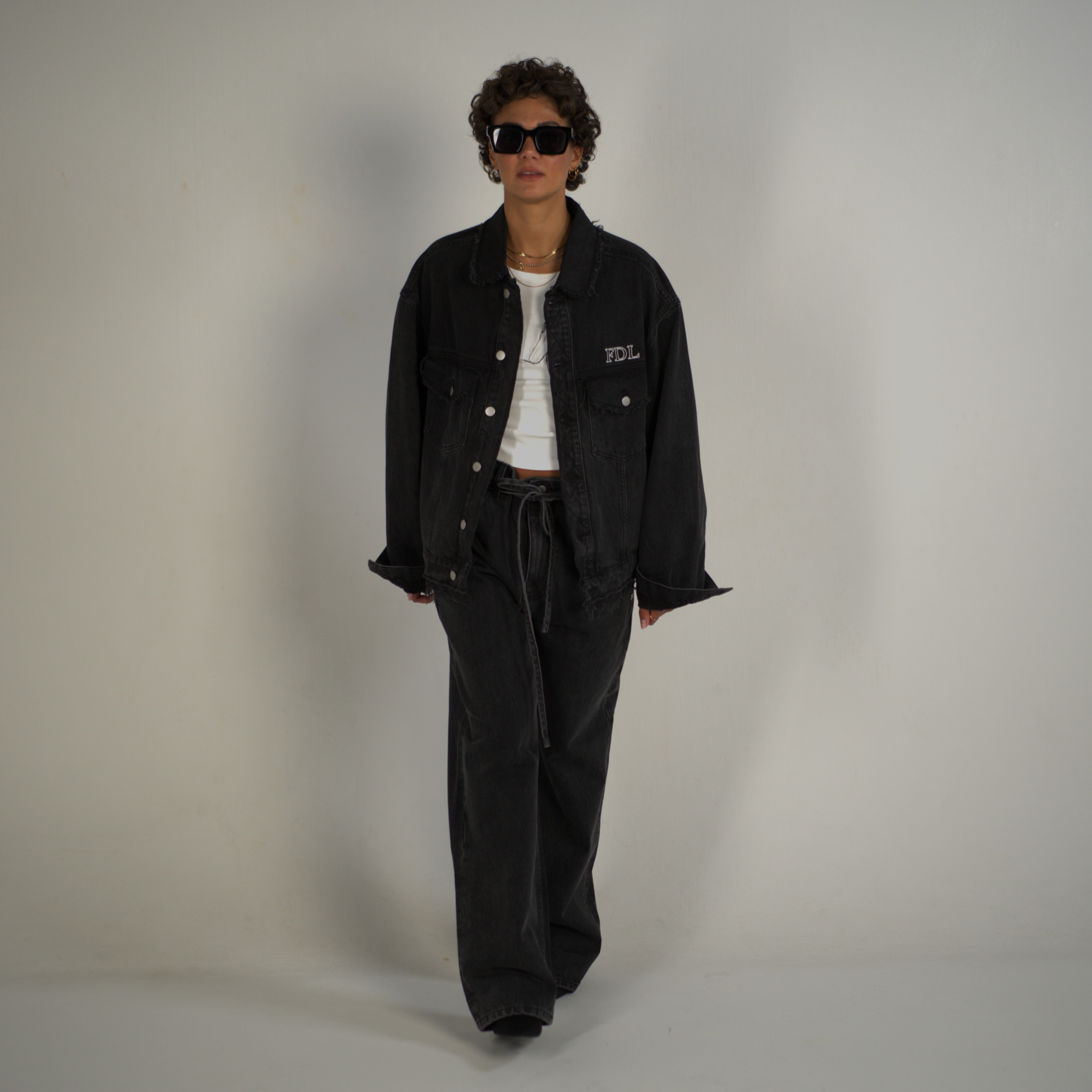 Chicago Denim Jacket Schwarz + Brooklyn Denim Pants Schwarz – FDL