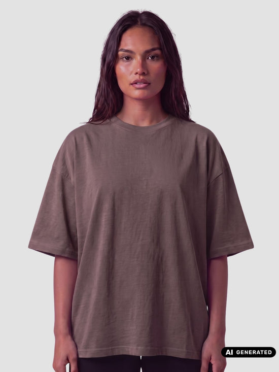 New York T-Shirt Washed Brown